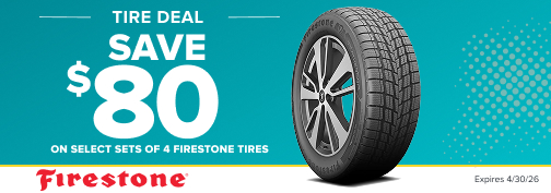 Firestone 4 Tire $80 Mail In Rebate 04-01-2026 through 04-30-2026
